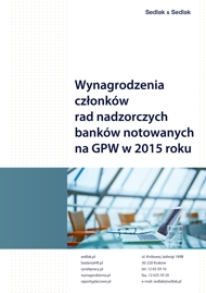 Wynagrodzenia członków rad nadzorczych banków notowanych na GPW w 2015 roku