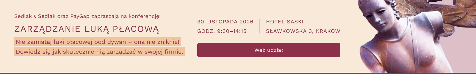 konferencja zarządzanie luką płacową baner kalkulator